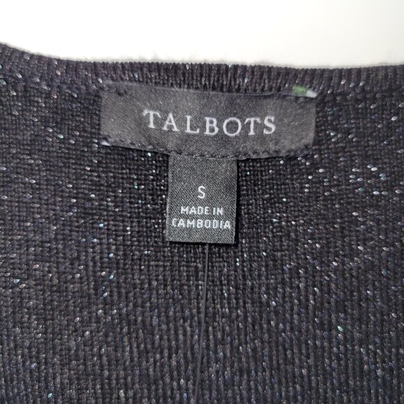 NWT Talbots Shimmer V-Neck Sweater Vest Black Lightweight W/Sparkle Women's SZ S - Picture 10 of 13